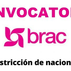 Convocatoria internacional con la organización internacional de progreso rural – Brac